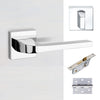 Tupai Rapido CurvaLine Valbona Bathroom Lever on Square Rose - Bright Polished Chrome Handle Pack
