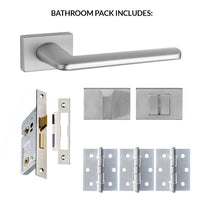 Tupai Rapido RetaLine Tavira Designer Bathroom Lever on Long Rose - Satin Chrome Handle Pack