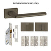 Tupai Rapido RetaLine Tavira Designer Bathroom Lever on Long Rose - Titanium Handle Pack