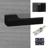 Tupai Rapido RetaLine Panela Designer Bathroom Lever on Long Rose - Pearl Black Handle Pack