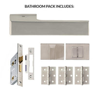 Tupai Rapido RetaLine Panela Designer Bathroom Lever on Long Rose - Pearl Nickel Handle Pack