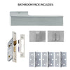 Tupai Rapido RetaLine Panela Designer Bathroom Lever on Long Rose - Satin Chrome Handle Pack