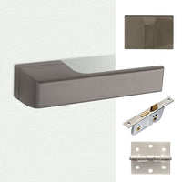 Tupai Rapido RetaLine Panela Designer Bathroom Lever on Long Rose - Titanium Handle Pack