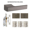 Tupai Rapido RetaLine Panela Designer Bathroom Lever on Long Rose - Titanium Handle Pack