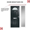 Premium Composite Front Door Set with One Side Screen - Tuscan 1 Pusan Glass - Shown in Anthracite Grey