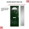 Premium Composite Front Door Set with One Side Screen - Tuscan 1 Flair Glass - Shown in Green