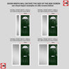 Premium Composite Front Door Set with One Side Screen - Tuscan 1 Flair Glass - Shown in Green