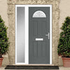 Premium Composite Front Door Set with One Side Screen - Tuscan 1 Danthrope Glass - Shown in Mouse Grey