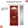Premium Composite Front Door Set with One Side Screen - Tuscan 1 Murano Red Glass - Shown in Red