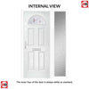 Premium Composite Front Door Set with One Side Screen - Tuscan 1 Murano Red Glass - Shown in Red