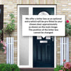 Premium Composite Front Door Set with One Side Screen - Tuscan 3 Flair Glass - Shown in Blue