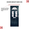 Premium Composite Front Door Set - Tuscan 3 Flair Glass - Shown in Blue