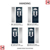 Premium Composite Front Door Set with One Side Screen - Tuscan 3 Flair Glass - Shown in Blue