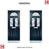 Premium Composite Front Door Set - Tuscan 3 Flair Glass - Shown in Blue