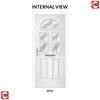 Premium Composite Front Door Set - Tuscan 3 Flair Glass - Shown in Blue