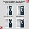 Premium Composite Front Door Set with One Side Screen - Tuscan 3 Flair Glass - Shown in Blue