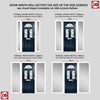 Premium Composite Front Door Set with Two Side Screens - Tuscan 3 Flair Glass - Shown in Blue