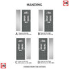 Premium Composite Front Door Set with One Side Screen - Tuscan 3 Abstract Glass - Shown in Mouse Grey