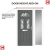 Premium Composite Front Door Set with One Side Screen - Tuscan 3 Abstract Glass - Shown in Mouse Grey