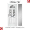 Premium Composite Front Door Set with One Side Screen - Tuscan 3 Abstract Glass - Shown in Mouse Grey