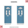 Premium Composite Front Door Set - Tuscan 3 Murano Blue Glass - Shown in Pastel Blue