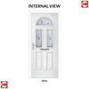 Premium Composite Front Door Set - Tuscan 3 Murano Blue Glass - Shown in Pastel Blue