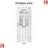 Premium Composite Front Door Set - Tuscan 3 Murano Blue Glass - Shown in Pastel Blue