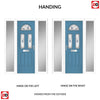 Premium Composite Front Door Set with Two Side Screens - Tuscan 3 Murano Blue Glass - Shown in Pastel Blue