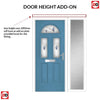 Premium Composite Front Door Set with One Side Screen - Tuscan 3 Murano Blue Glass - Shown in Pastel Blue