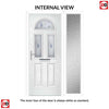Premium Composite Front Door Set with One Side Screen - Tuscan 3 Murano Blue Glass - Shown in Pastel Blue