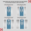 Premium Composite Front Door Set with Two Side Screens - Tuscan 3 Murano Blue Glass - Shown in Pastel Blue