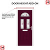 Premium Composite Front Door Set - Tuscan 3 Murano Purple Glass - Shown in Purple Violet