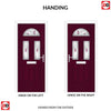 Premium Composite Front Door Set - Tuscan 3 Murano Purple Glass - Shown in Purple Violet