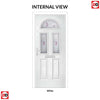 Premium Composite Front Door Set - Tuscan 3 Murano Purple Glass - Shown in Purple Violet