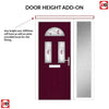Premium Composite Front Door Set with One Side Screen - Tuscan 3 Murano Purple Glass - Shown in Purple Violet