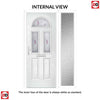 Premium Composite Front Door Set with One Side Screen - Tuscan 3 Murano Purple Glass - Shown in Purple Violet