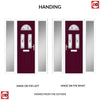 Premium Composite Front Door Set with Two Side Screens - Tuscan 3 Murano Purple Glass - Shown in Purple Violet