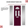 Premium Composite Front Door Set with Two Side Screens - Tuscan 3 Murano Purple Glass - Shown in Purple Violet