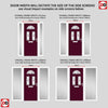 Premium Composite Front Door Set with Two Side Screens - Tuscan 3 Murano Purple Glass - Shown in Purple Violet