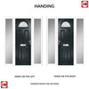 Premium Composite Entrance Door Set with Two Side Screens - Tuscan 1 Pusan Glass - Shown in Anthracite Grey