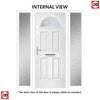Premium Composite Entrance Door Set with Two Side Screens - Tuscan 1 Pusan Glass - Shown in Anthracite Grey