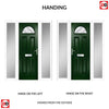 Premium Composite Front Door Set with Two Side Screens - Tuscan 1 Flair Glass - Shown in Green