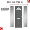 Premium Composite Front Door Set with Two Side Screens - Tuscan 1 Danthrope Glass - Shown in Mouse Grey
