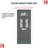 Premium Composite Front Door Set - Tuscan 3 Abstract Glass - Shown in Mouse Grey