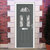 Premium Composite Front Door Set - Tuscan 3 Abstract Glass - Shown in Mouse Grey