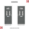 Premium Composite Front Door Set - Tuscan 3 Abstract Glass - Shown in Mouse Grey