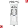 Premium Composite Front Door Set - Tuscan 3 Abstract Glass - Shown in Mouse Grey