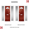 Premium Composite Front Door Set with Two Side Screens - Tuscan 1 Murano Red Glass - Shown in Red