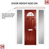 Premium Composite Front Door Set with Two Side Screens - Tuscan 1 Murano Red Glass - Shown in Red