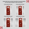 Premium Composite Front Door Set with Two Side Screens - Tuscan 1 Murano Red Glass - Shown in Red